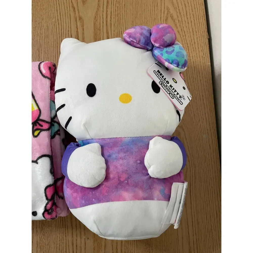 New Kids or Adults 2Pc Hello Kitty Character Cloud Pillow & Throw Set 40”x50”